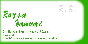 rozsa hamvai business card