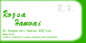 rozsa hamvai business card